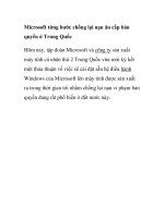 Microsoft từng bước chống lại nạn ăn cắp bản quyền ở Trung Quốc