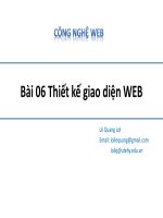 Bài giảng Công nghệ Web (ASP.NET): Bài 6 - Lê Quang Lợi