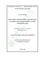 Phát triển “mô hình mỗi xã, phường một sản phẩm OCOP tại thành phố cẩm phả, tỉnh quảng ninh 