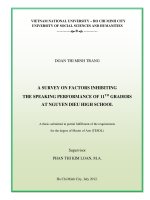 A survey on factors inhibiting the speaking performance of 11th graders at nguyen dieu high school    m a   60 14 10  
