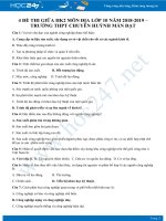 4 Đề thi giữa HK2 môn Địa lớp 10 năm 2018-2019 - Trường THPT Chuyên Huỳnh Mẫn Đạt