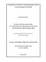 Đánh giá kết quả hoạt động của chi nhánh văn phòng đăng ký đất đai thành phố hòa bình tỉnh hòa bình 