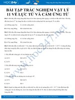 Bài tập trắc nghiệm Vật lý 11 có giải chi tiết về Lực từ và cảm ứng từ năm 2020