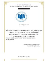 Luận văn thạc sĩ kinh tế phát triển (FULL) xây dựng mô hình thẩm định giá đất hàng loạt cho địa bàn quận bình thạnh, thành phố hồ chí minh 