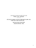 Đề thi thực hành Quản trị cơ sở dữ liệu năm 2011 (Mã đề TH16)