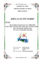 Hoạt động ngoại giao của chính phủ nước việt nam dân chủ cộng hòa năm đầu tiên sau cách mạng tháng tám từ ngày 291945 đến 19121946  