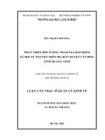 Phát triển đối tượng tham gia bảo hiểm xã hội tự nguyện trên địa bàn huyện vân đồn, tỉnh quảng ninh 