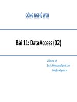 Bài giảng Công nghệ Web (ASP.NET): Bài 11 - Lê Quang Lợi