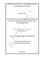 Hoàn thiện công tác giải phóng mặt bằng cho các dự án trên địa bàn huyện thạch thất, thành phố hà nội 