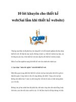 10 lời khuyên cho thiết kế web(Sai lầm khi thiết kế website)