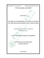 Giải pháp giảm nghèo bền vững cho các hộ nông dân trên địa bàn huyện mai châu, tỉnh hòa bình 