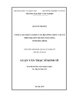 Nâng cao chất lượng cán bộ công chức cấp xã trên địa bàn huyện Mai Châu, tỉnh Hòa Bình