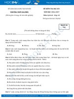 Đề thi HK1 môn Lịch sử 12 năm học 2016-2017 trường THPT Đa Phúc