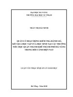 Quản lý hoạt động kiểm tra đánh giá kết quả học tập của học sinh tại các trường tiểu học quận thanh khê thành phố đà nẵng trong bối cảnh hiện nay  