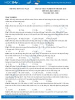 Bài tập trắc nghiệm ôn thi HK2 năm 2020 môn Hóa học 11 Trường THPT Cát Ngạn