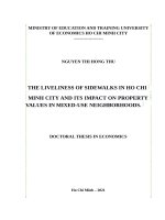 Sự sống động của vỉa hè thành phố hồ chí minh và tác động của vỉa hè đến giá nhà trong những khu phố hỗn hợp 