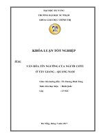 Văn hóa tín ngưỡng của người cơtu ở huyện tây giang, tỉnh quảng nam  