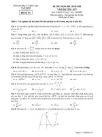 Đề thi học sinh giỏi môn Toán lớp 12 năm 2020-2021 - Sở GD&ĐT Nam Định