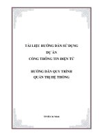 TÀI LIỆU HƯỚNG DẪN SỬ DỤNG DỰ ÁN CỔNG THÔNG TIN ĐIỆN TỬ HƯỚNG DẪN QUY TRÌNH QUẢN TRỊ HỆ THỐNG