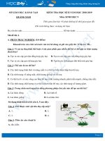 Đề kiểm tra HK2 môn Sinh học lớp 9 năm 2018-2019 - Sở GD&ĐT Quảng Nam có đáp án (2 đề)