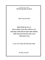Biện pháp quản lý hoạt động giáo dục pháp luật cho học sinh trung học phổ thông trên địa huyện đăk glei tỉnh kon tum  