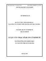 Quản lý rác thải sinh hoạt tại công ty cổ phần môi trường đô thị cẩm phả 