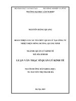 Hoàn thiện cơ cấu tổ chức quản lý tại công ty nhiệt điện mông dương, quảng ninh 