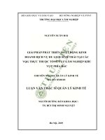 Giải pháp phát triển hoạt động kinh doanh dịch vụ DLST tại các VQG trực thuộc tổng cục lâm nghiệp khu vực phía bắc 