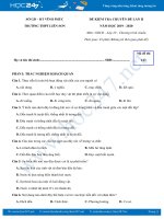 Đề kiểm tra chuyên đề lần 2 môn GDCD 10 năm học 2019 - 2020 Trường THPT Liễn Sơn