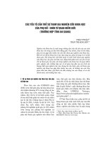 Các yếu tố cản trở sự tham gia nghiên cứu khoa học của phụ nữ - Nhìn từ quan điểm giới (trường hợp tỉnh An Giang)