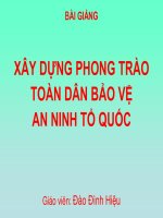 Bài giảng Xây dựng phong trào toàn dân bảo vệ an ninh tổ quốc - Đào Đình Hiệu