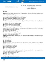 Bộ 5 đề thi thử tốt nghiệp THPT QG môn Lịch Sử có đáp án Trường THPT Hoàng Hóa