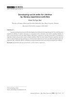 Phát triển kỹ năng xã hội cho trẻ mầm non qua hoạt động trải nghiệm văn học