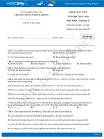 Đề kiểm tra 1 tiết HK2 môn Sinh lớp 12 năm 2019 - Trường THPT Lê Hồng Phong