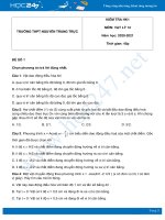 Bộ 3 đề thi HK1 môn Lý 12 năm 2020 có đáp án Trường THPT Nguyễn Trung Trực