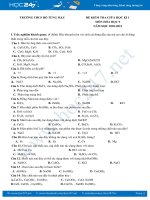 Đề kiểm tra giữa HK1 môn Hóa học 9 năm 2020 Trường THCS Hồ Tùng Mậu