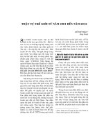 Trật tự thế giới từ năm 2001 đến năm 2020 (Tổng thuật)