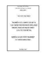 Nghiên cứu chiết tách và xác định thành phần hóa học trong một số dịch chiết lá cây vối rừng  