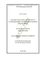 Giải pháp tăng cường thu hút đầu tư của doanh nghiệp vào khu kinh tế nghi sơn tỉnh thanh hóa 