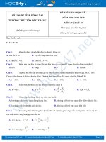 Đề kiểm tra HK1 môn Vật lý 10 năm học 2019-2020 trường THPT Tôn Đức Thắng có đáp án