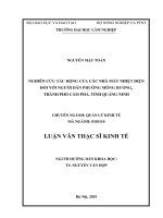 Nghiên cứu tác động của các nhà máy nhiệt điện đối với người dân phường mông dương, thành phố cẩm phả, tỉnh quảng ninh 