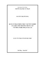 Quản lý hoạt động thực tập tốt nghiệp của học sinh trường trung cấp văn hóa nghệ thuật gia lai 