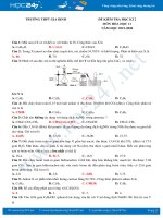 Đề kiểm tra HK2 năm 2020 môn Hóa học 11 có đáp án Trường THPT Gia Định