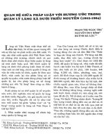 Quan hệ giữa pháp luật với hương ước trong quản lý làng xã dưới triều Nguyễn (1802-1884)
