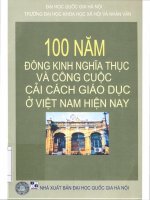 Đông Kinh nghĩa thục trong 100 năm và công cuộc cải cách giáo dục ở Việt Nam hiện nay: Phần 1