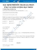 Xác định phôtôn tham gia phản ứng và năng lượng hạt nhân có hướng dẫn