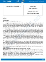 Bộ 3 đề thi HK1 môn Ngữ văn 12 năm 2020 Trường THPT Chương Mỹ A có đáp án