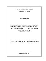 Xây dựng hệ chuyên gia tư vấn hướng nghiệp tại trường thpt trần cao vân  