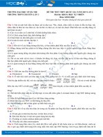 Đề thi thử THPT QG môn Sinh lớp 12 năm 2019 - Trường Chuyên Sư Phạm Hà Nội - Lần 2