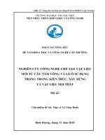 Nghiên cứu công nghệ chế tạo vật liệu mới từ cây tầm vông và lồ ô sử dụng trong trong kiến trúc, xây dựng và vật liệu nội thất 